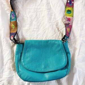 Katie Kalsie Shoulder Bag Painted Strap Turquoise